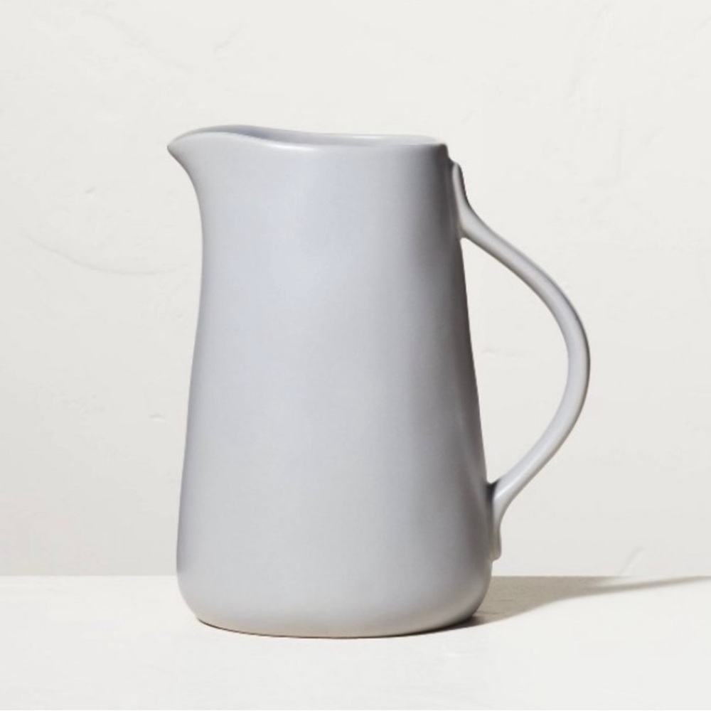 Medium Matte Stoneware Gray Pitcher